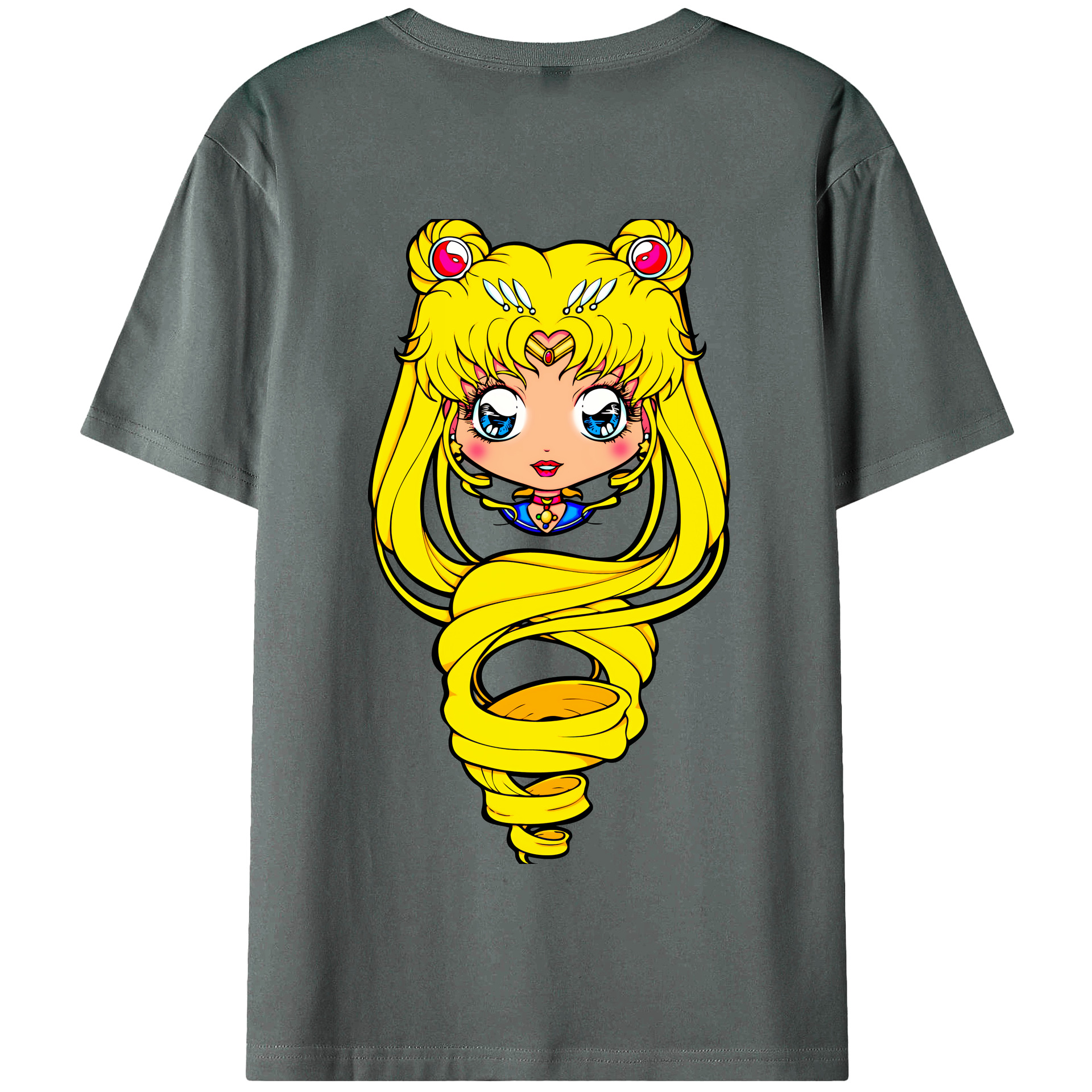 （画像用） 美少女戦士セーラームーン 月野 うさぎ つきの うさぎ Sailor Moon Tsukino Usagi 綿100％半袖Tシャツ（背面プリント）